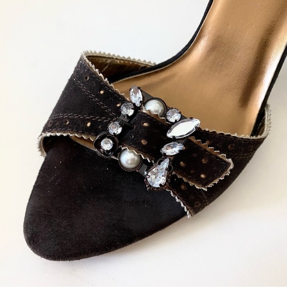 NWOT — Y2k Rampage Pattie Chocolate Brown Pumps w / d'Orsay heel Size 10 - Picture 8 of 13